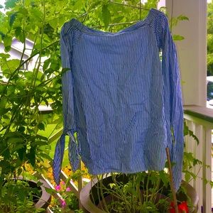 Off the shoulder striped blouse